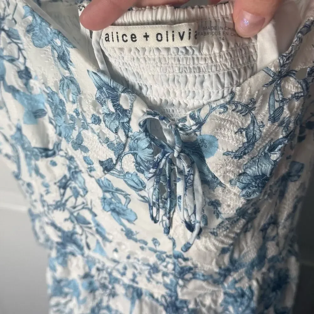 Alice + Olivia Daisy Mini Dress in Blue Je L'adore Spring Sky 14
